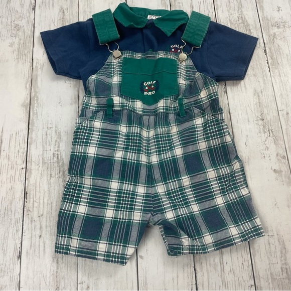 Small Stars Other - 2/15 Vintage Small Stars 24M Baby Boy Golf Outfit 2 Piece Set Shortalls Polo